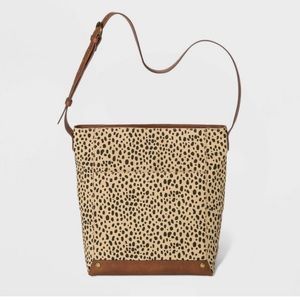 Leopard Print Zip Closure Bucket Bag - Target